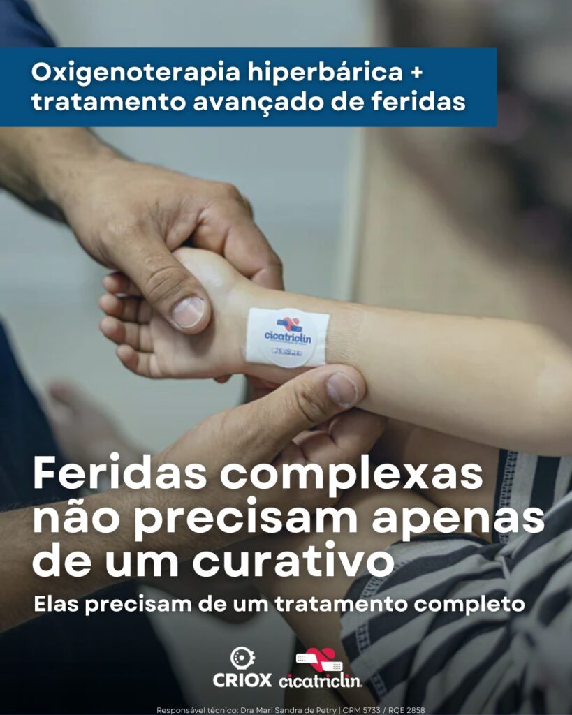 criox cicatriclin curativo criciuma hiperbarica tratamento feridas